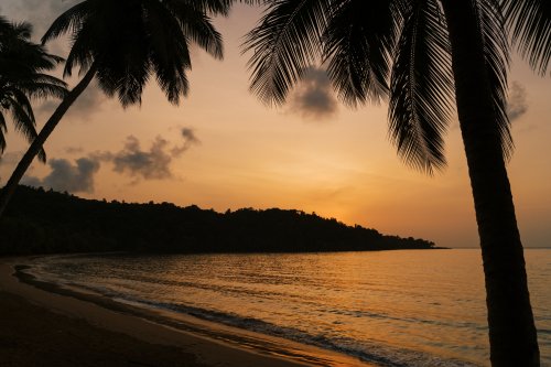 Sunset at the beach at Bom Bom Beach Resort.