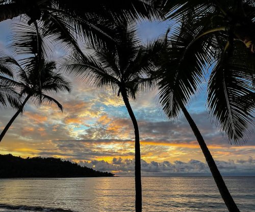 Sunset at the beach at Bom Bom Beach Resort.