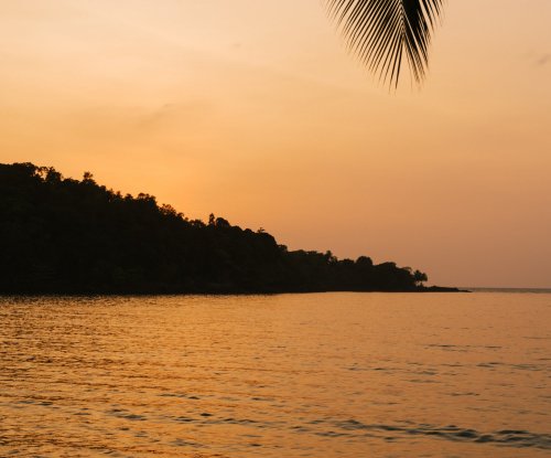 Sunset at the beach at Bom Bom Beach Resort.