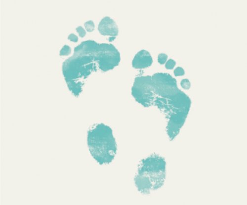 Turquoise footprint on beige background as a print at Sundy Praia