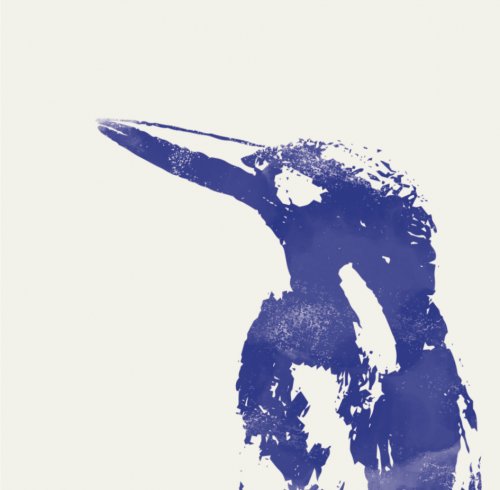 Illustration of a dark blue kingfisher bird from the Príncipe Collection Hotels.